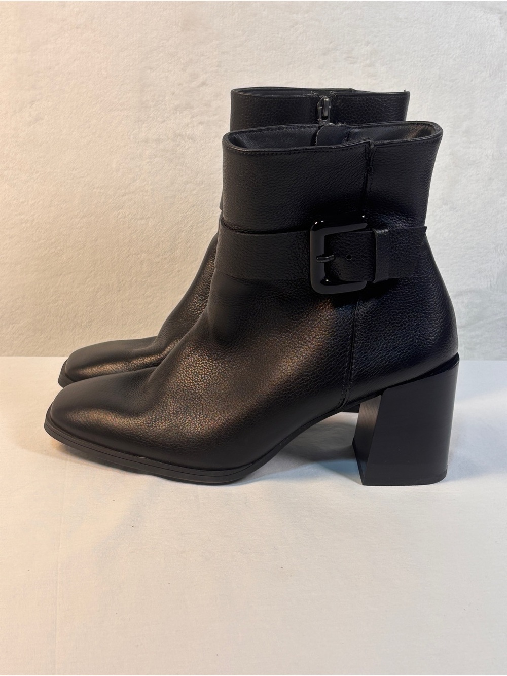 Paul Green Nirvana Black Pebbled Leather Buckle Booties 7.5